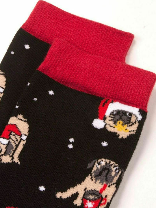 John Frank Christmas Pug Дамски Коледни Чорапи Многоцветни 1Пакет John Frank Christmas Pug Дамски Коледни Чорапи Многоцветни 1Пакет