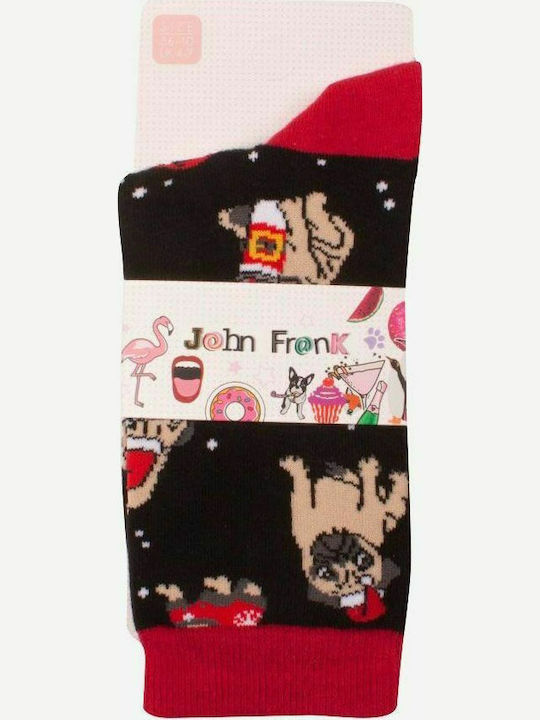 John Frank Christmas Pug Women's Christmas Socks Multicolour