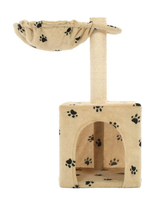 vidaXL Scratching Post Cat Trees Beige 3 levels 30x30x105cm