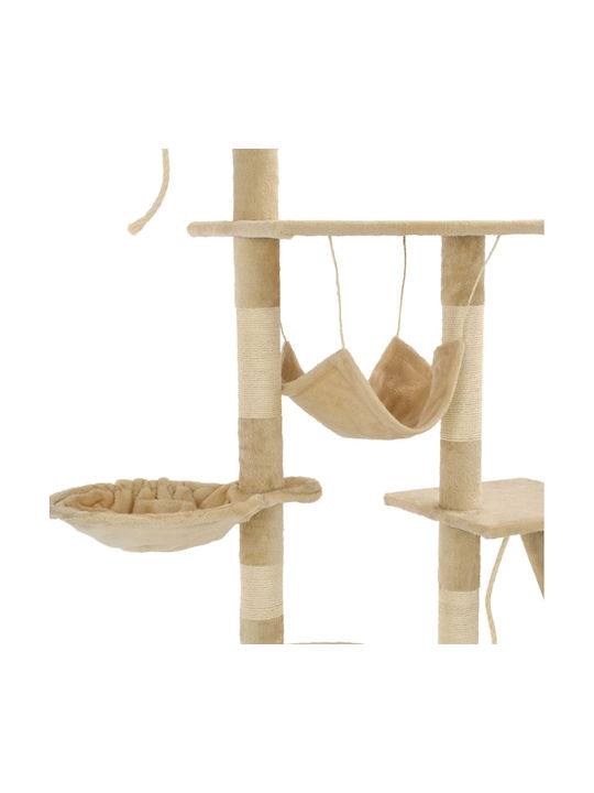 vidaXL Scratching Post Cat Trees Beige Ceiling 5 levels 147x35x250cm
