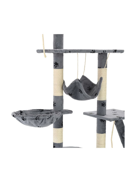 vidaXL Scratching Post Cat Trees Gray Ceiling 5 levels 147x35x250cm