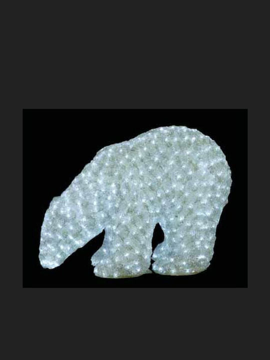 Lianos Illuminated Christmas Plastic Figure Bear White Height 55cm