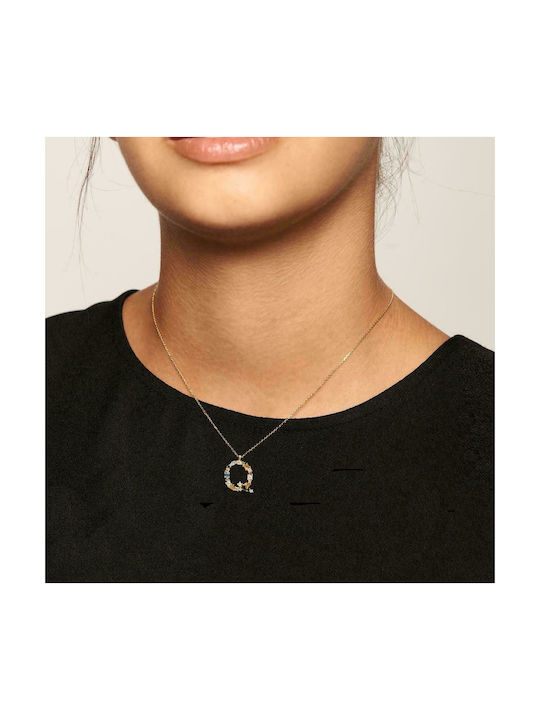P D Paola Letter Collection "Q" Necklace Monogram from Gold Plated Silver