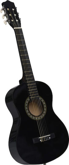 vidaXL Classical Beginner 34" Kids Classical Guitar 1/2 Set Black