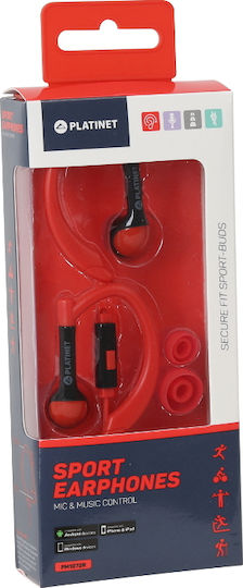 Platinet Sport PM1072 In-ear Handsfree Headphones with Connector 3.5mm Red