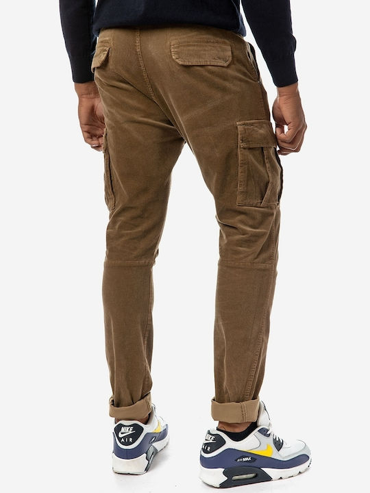 Brokers Jeans Men's Trousers Cargo Elastic Brown