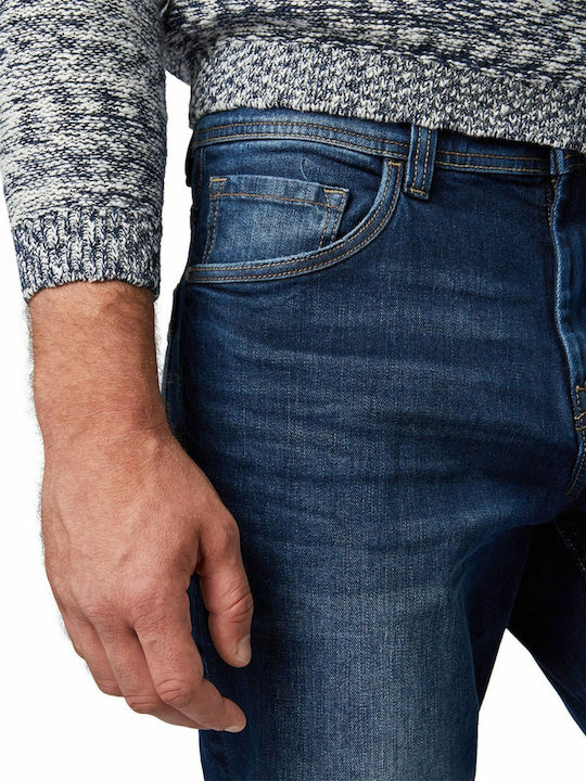 Men's Jeans Pants Elastic with Slim Fit Navy Blue
