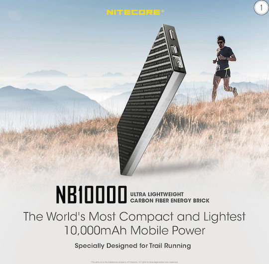 NiteCore NB10000 Power Bank 10000mAh με Θύρα USB-A και Θύρα USB-C Power Delivery / Quick Charge Μαύρο