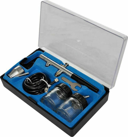 vidaXL Aerograf cu recipient 7ml și compresor Bec 0.2, 0.3 și 0.5mm Presiune 3.5bar Module