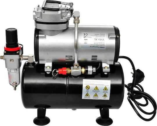 vidaXL Aerograf cu recipient 7ml și compresor Bec 0.2, 0.3 și 0.5mm Presiune 3.5bar Module