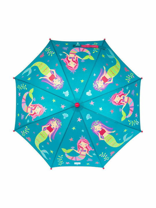 Stephen Joseph Kids Curved Handle Umbrella Mermaid with Diameter 69cm Blue