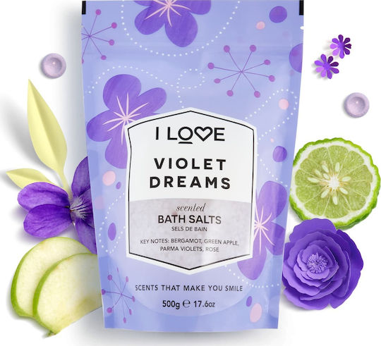 I Love Cosmetics Bath Salts Scented Bath Salts Violet Dreams in Crystals with Violet Scent 500g