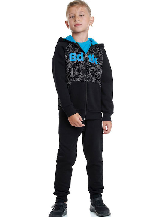 BodyTalk Boys Hooded Sweatshirt 1202-754522 with Zipper Black