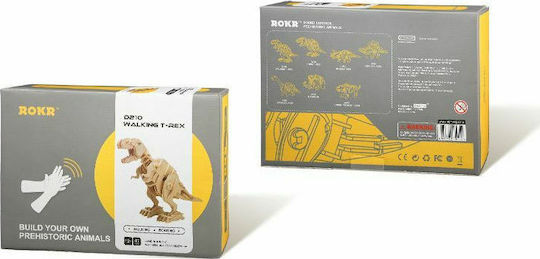 Robotime Παιχνίδι Κατασκευών Ξύλινo Sound-Control T-Rex (walking) για Παιδιά 12+ Ετών