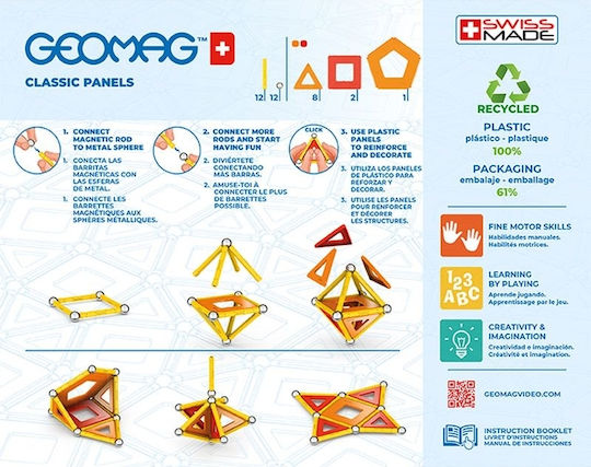 Geomag Magnetic Construction Toy Classic Panels for Children 5+ Years