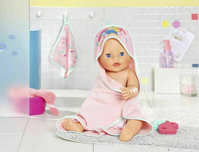 ZAPF Creation Baby Born Bath Hooded Towel and Sponge Pink