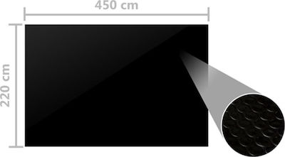vidaXL Κάλυμμα Πισίνας Μαύρο 450x220 εκ. από Πολυαιθυλένιο