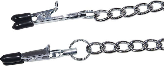 Sextreme Chain With Nipple & Clitoris Clamps Σφιγκτήρες Θηλών σε Ασημί Χρώμα