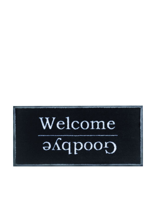 Sdim Carpet with Non-Slip Underside Doormat 737 Welcome Goodbye Black 80x40cm