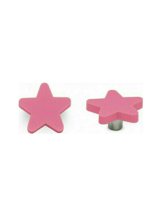 Conset Αστεράκι C849 P18 Kids Knob Furniture made of Plastic in Pink Color 49mm C849-P18X08 1pcs