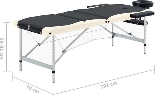 vidaXL Aluminum Portable/Folding Massage and Physiotherapy Bed 191x70cm 3 Positions