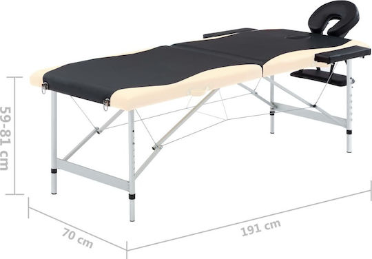 vidaXL Aluminum Portable/Folding Massage and Physiotherapy Bed 191x70cm 2 Positions