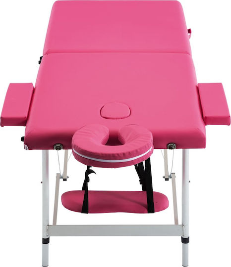 vidaXL Bett Massage und Physiotherapie Rosa aus Aluminium 191x70cm. 2 Positionen