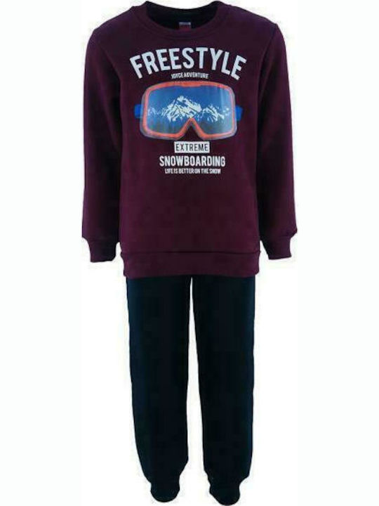 Joyce Kids Sweatpants Set Burgundy 2pcs Freestyle