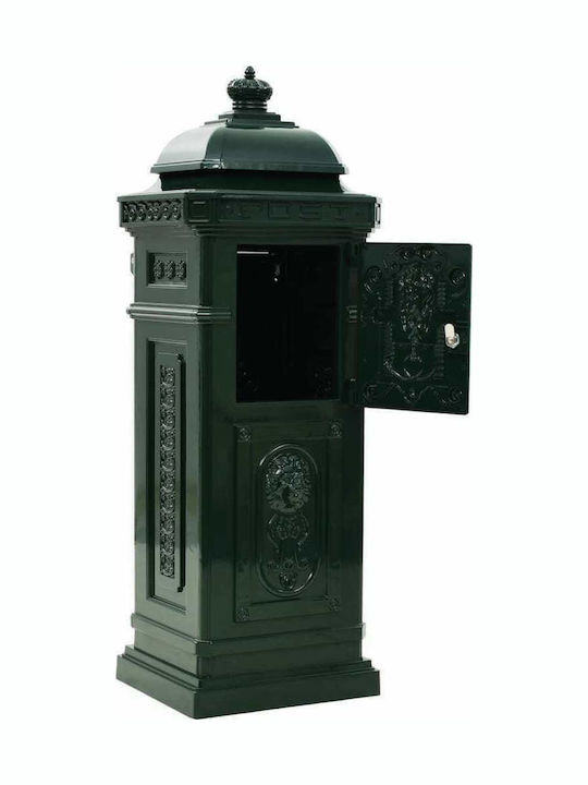 vidaXL Vintage Външна Пощенска Кутия Металик в Зелен Цвят 35.5x32x102.5см