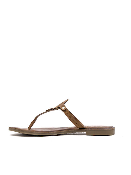 Flache Sandalen für Damen in Tabac Braun Farbe