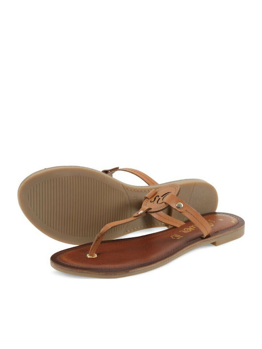 Flache Sandalen für Damen in Tabac Braun Farbe