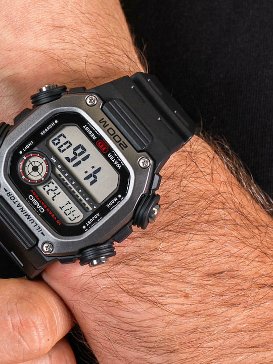 Casio Standard Collection Digital Men's Watch 50.4mm Battery with Black Rubber Strap