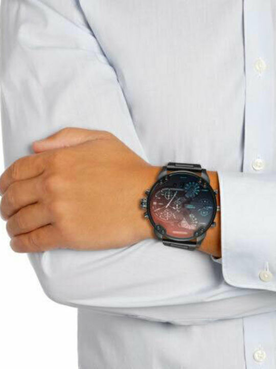 Diesel Mr Daddy 2.0 Men's Watch 57mm Chronograph Battery with Black Metal Bracelet