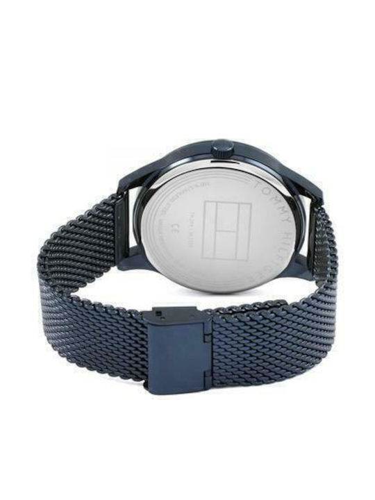 Tommy Hilfiger Damon Ανδρικό Ρολόι 44mm Χρονογράφος Μπαταρίας με Μπλε Μεταλλικό Μπρασελέ