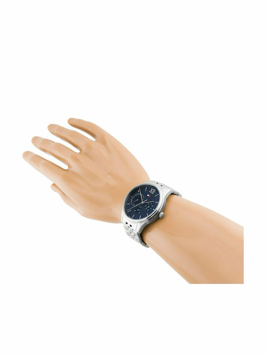 Tommy Hilfiger Damon Men's Watch 44mm Chronograph Battery with Silver Metal Bracelet