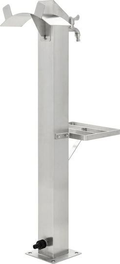 vidaXL Decorative Faucet Garden Stainless Steel Floor Square 95cm 45455