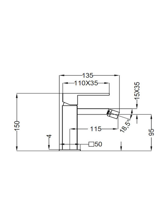 Teorema Blog 2 177401 Bidet Faucet Silver