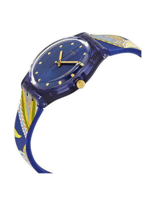 Swatch Silky Way Three Hands Women's Watch with Rubber Strap
