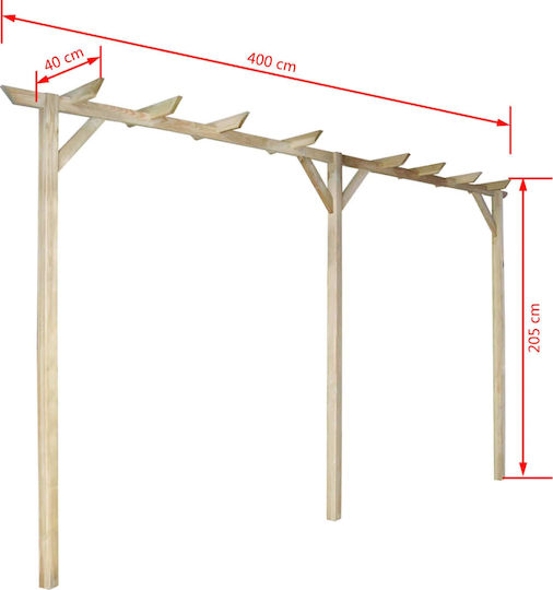 Arbour Grădină din Lemn în Culorea Bej 205cmx400cm