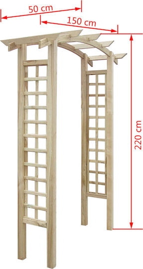 Wooden Garden Arch with Square Grid Design in Beige Colour 150x60x210cm