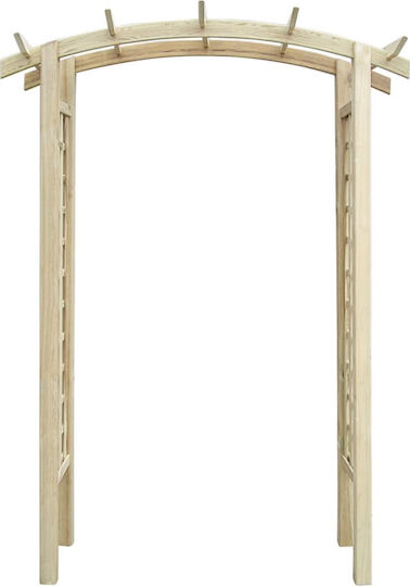 Wooden Garden Arch with Square Grid Design in Beige Colour 150x60x210cm