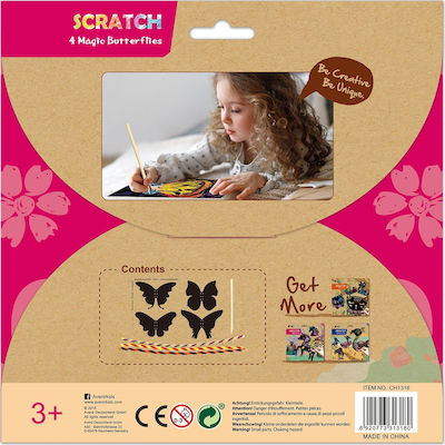 Avenir Malerei Scratch 4 Πεταλούδες für Kinder 3++ Jahre