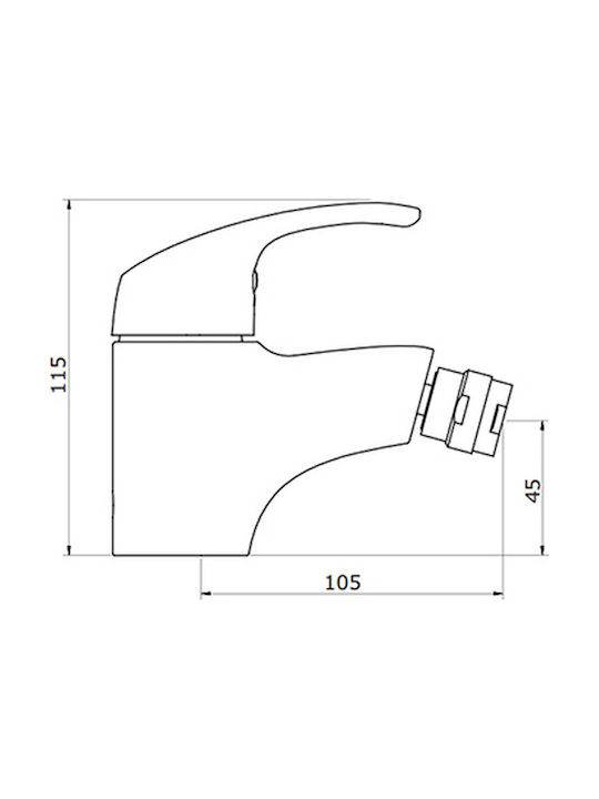 Teorema New Derby Baterie Bidet Argintiu