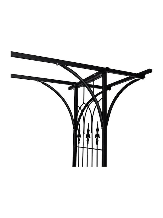 Arcadă De Grădină Din Metal Negru 200x52x204cm