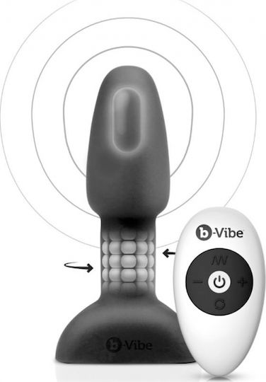 b-Vibe Rimming Plug Petite Анална тапа с възможност за безжична работа и вибрация Black 12.5см