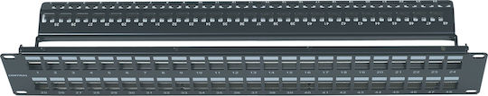 Central Patch Panel Keystone for Rack 1U 19" with 24 Ports Black