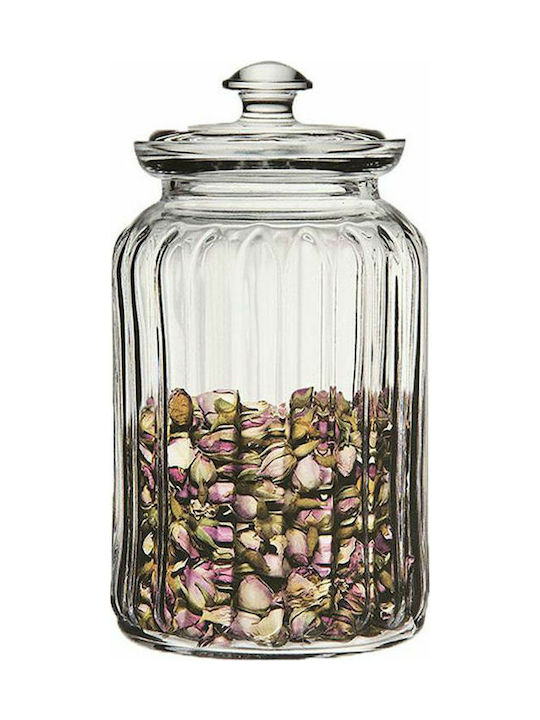 Espiel Viva Vase General Use with Lid Glass Transparent 1500ml