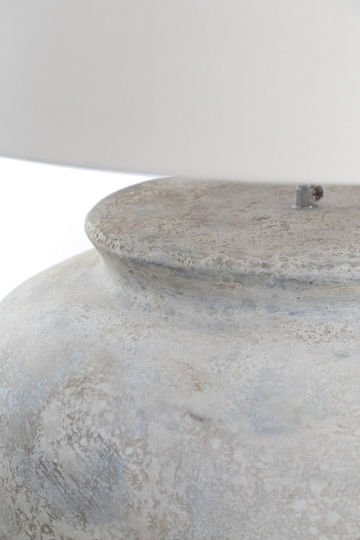 Soulworks Zimp Concrete Table Lamp for Socket E27 with White Shade and Gray Base