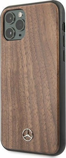 Mercedes-Benz Wood Line Back Cover Lemn Maro (iPhone 11 Pro)