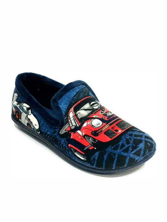 Mini Max Anatomic Kids Slipper Closed-Toe Blue Cars 1159